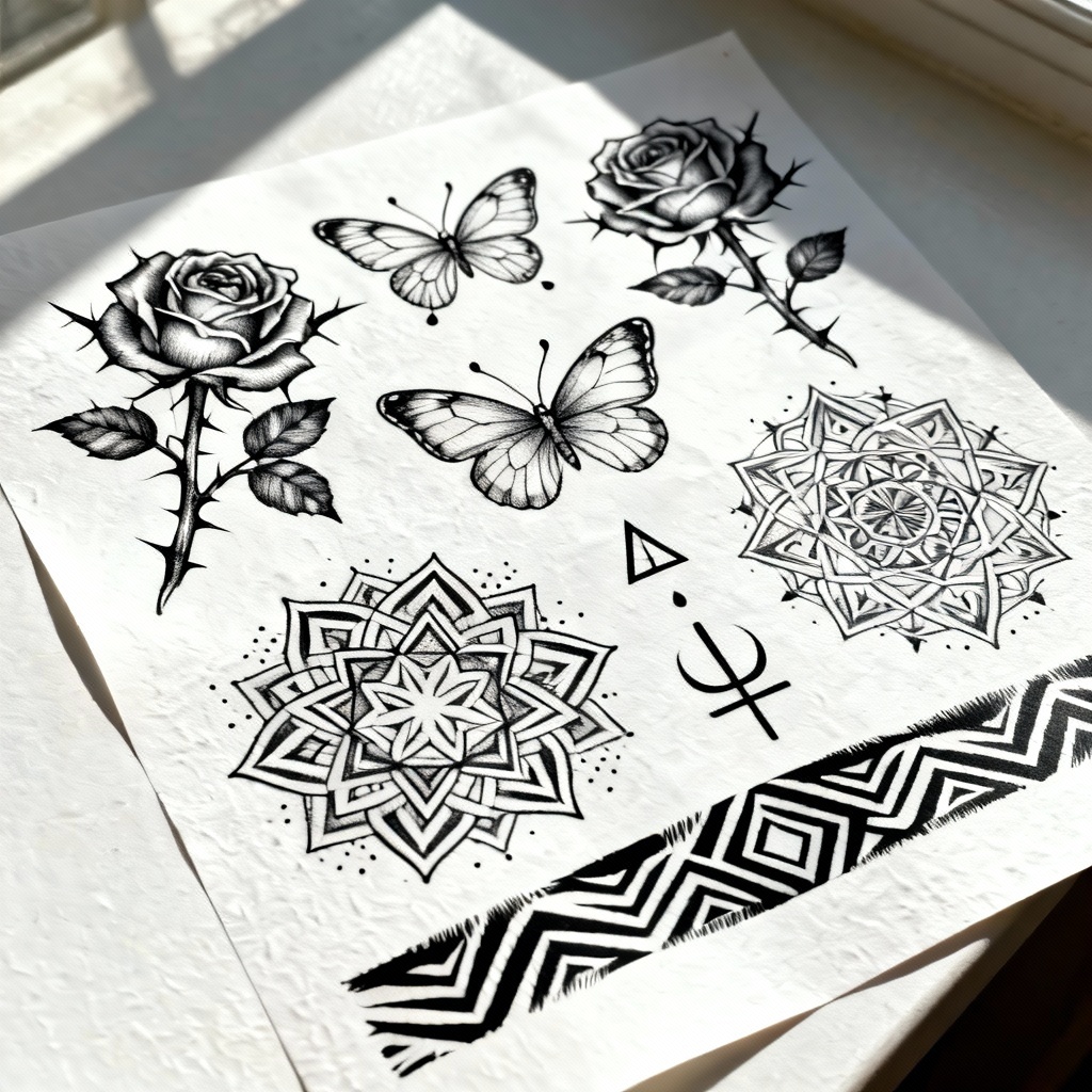 AI Tattoo Flash Sheet