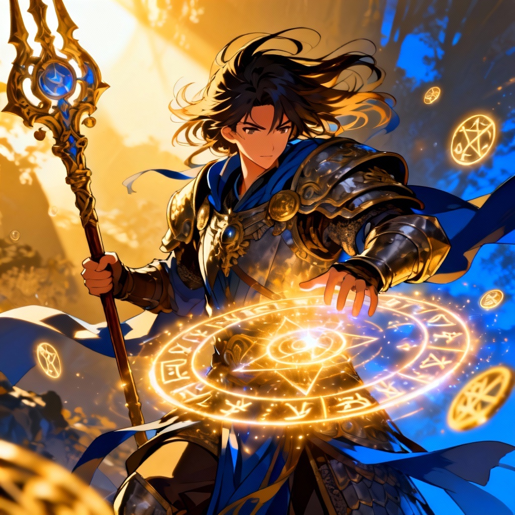 Fantasy battle mage wafu casting magic