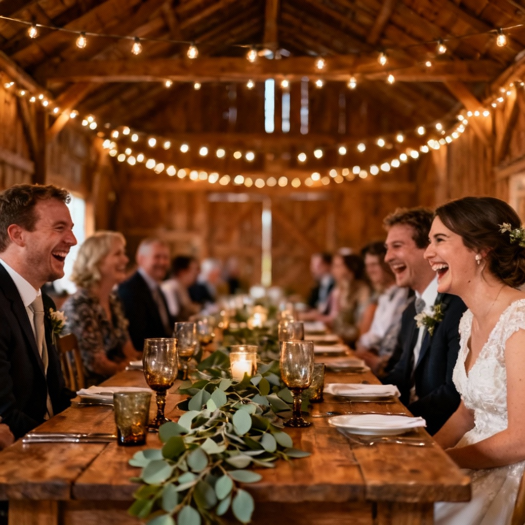 AI Rustic Barn Wedding Reception