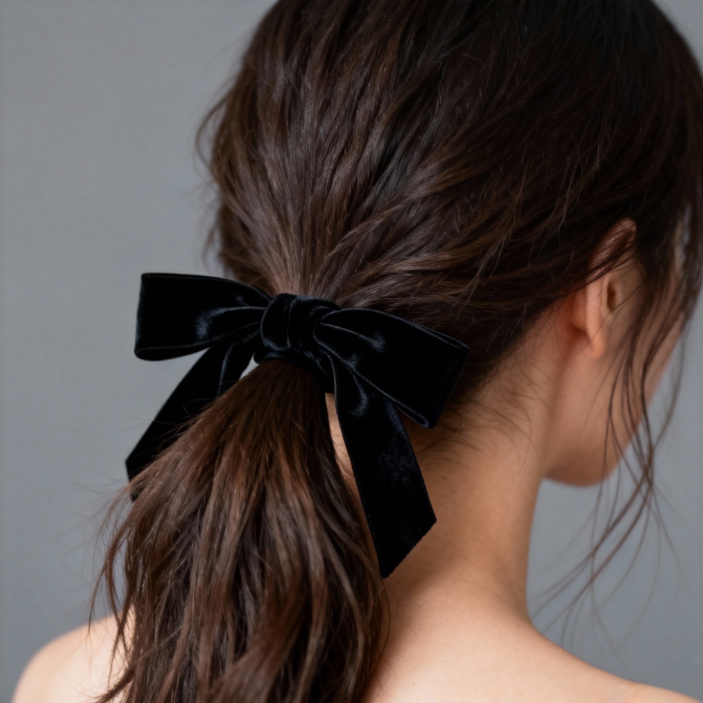 AI Elegant Hair Textured Low Ponytail