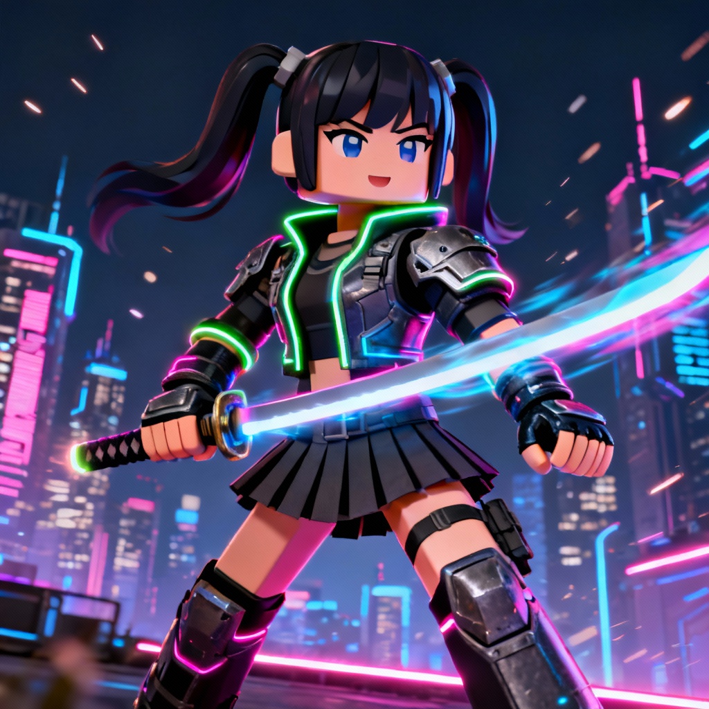 AI Roblox avatar girl anime warrior
