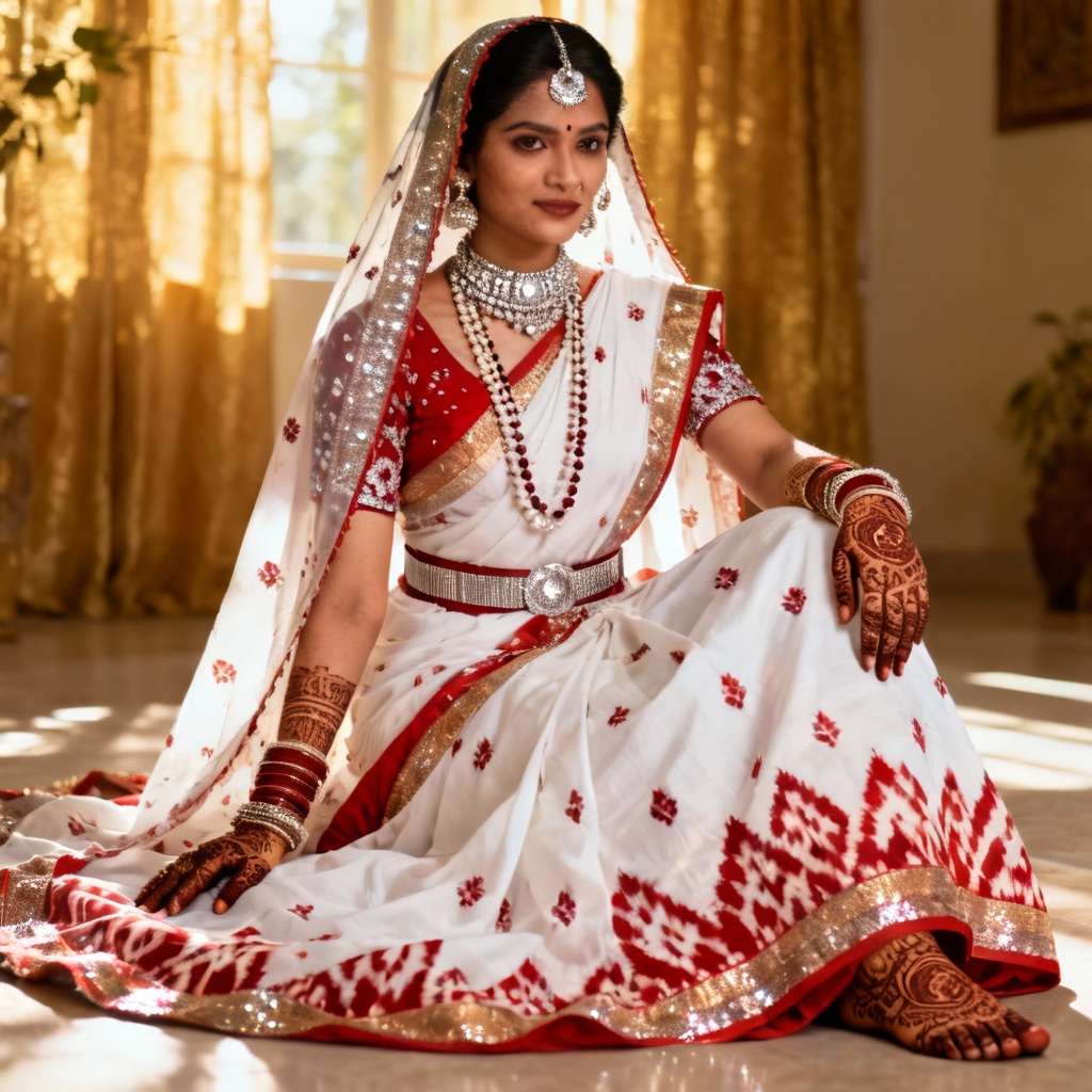 AI Gujarati Panetar saree with gharchola dupatta and kundan jewelry