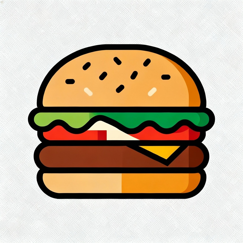Flat burger icon PNG transparent