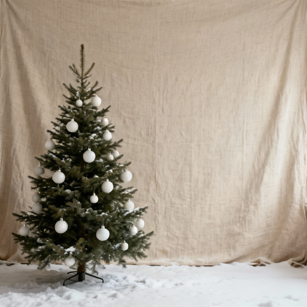 Nordic minimalist Christmas tree ultrawide wallpaper