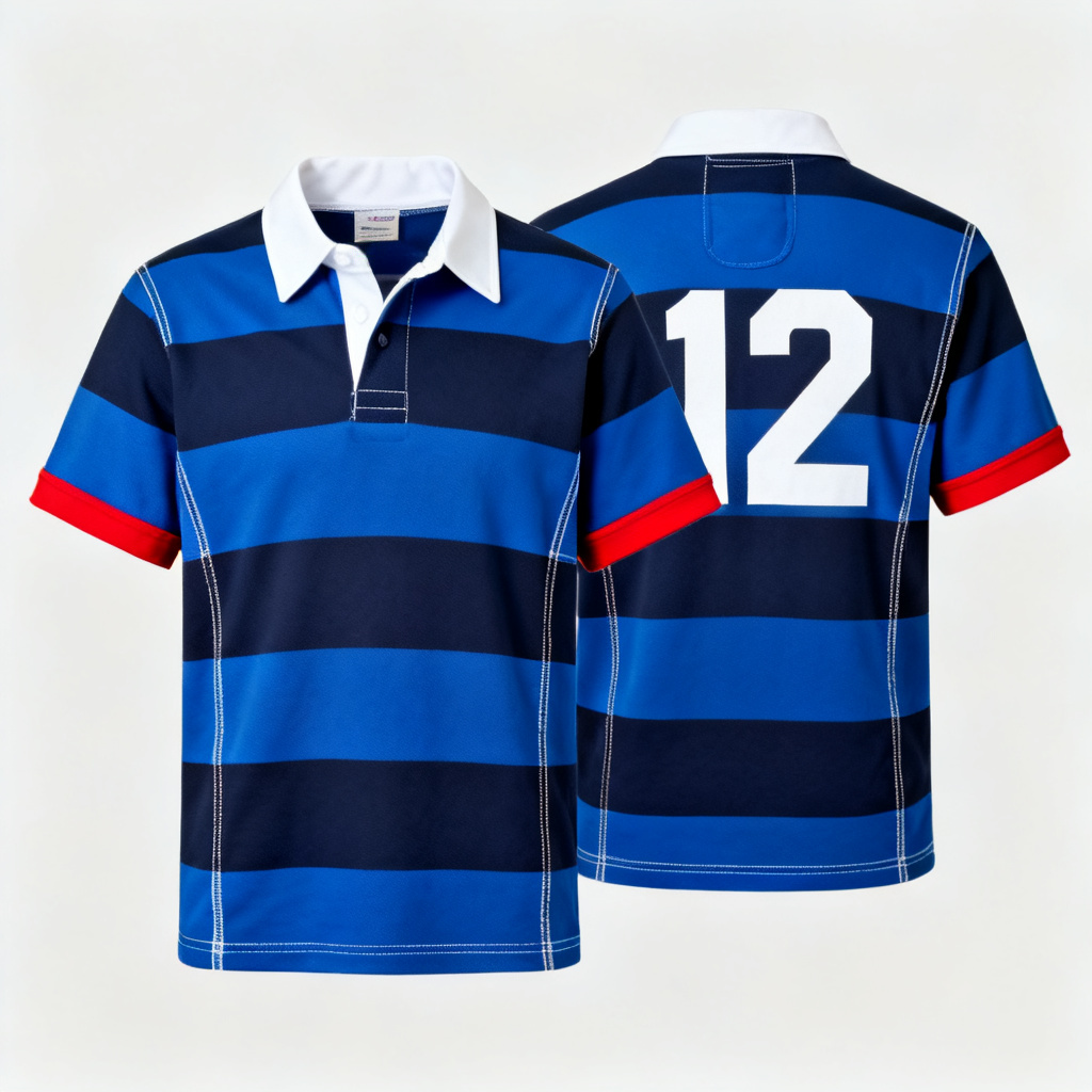 AI France Rugby Jersey Blue Hoops