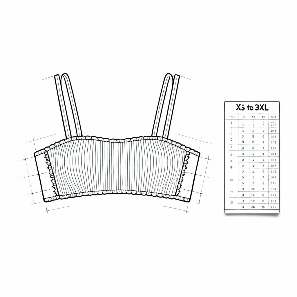 Bandeau crochet bikini top pattern diagram