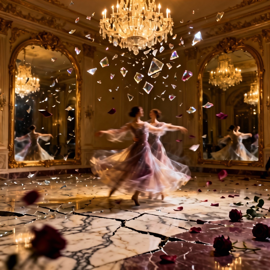 AI Gothic cursed ballroom dance