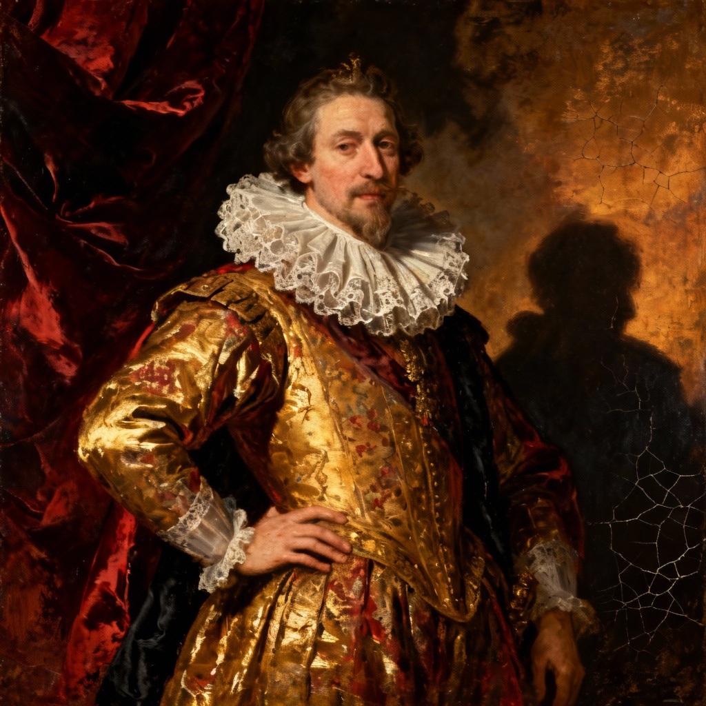 AI Baroque Vintage Painting Portrait