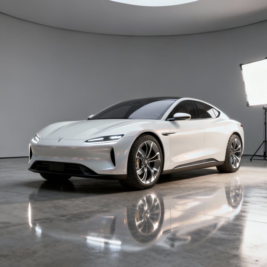 AI Futuristic EV Concept in Studio