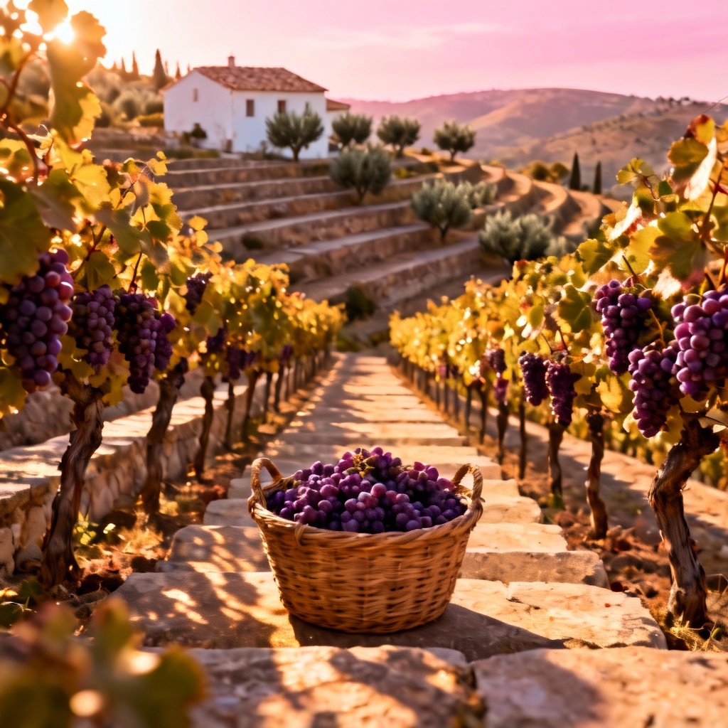 AI vineyard countryside during harvest season