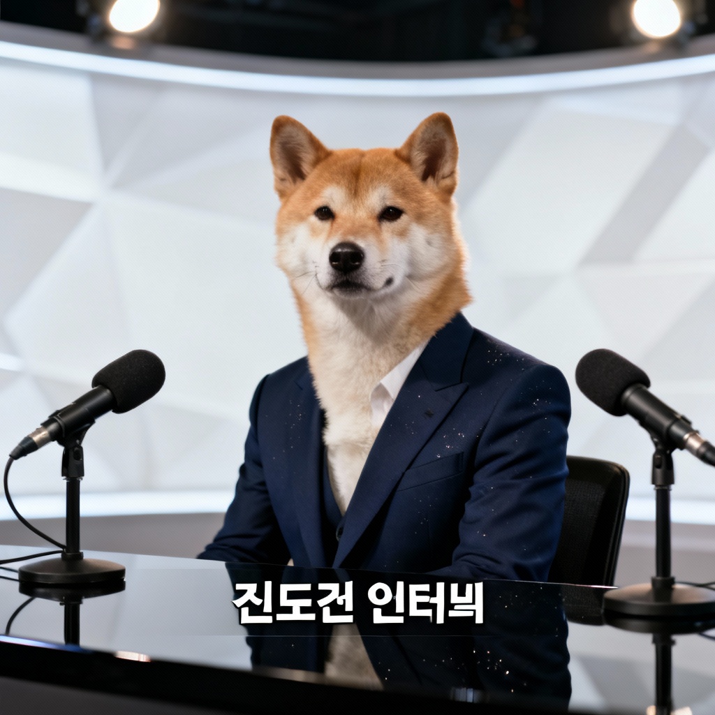 AI Jindo dog TV interview scene