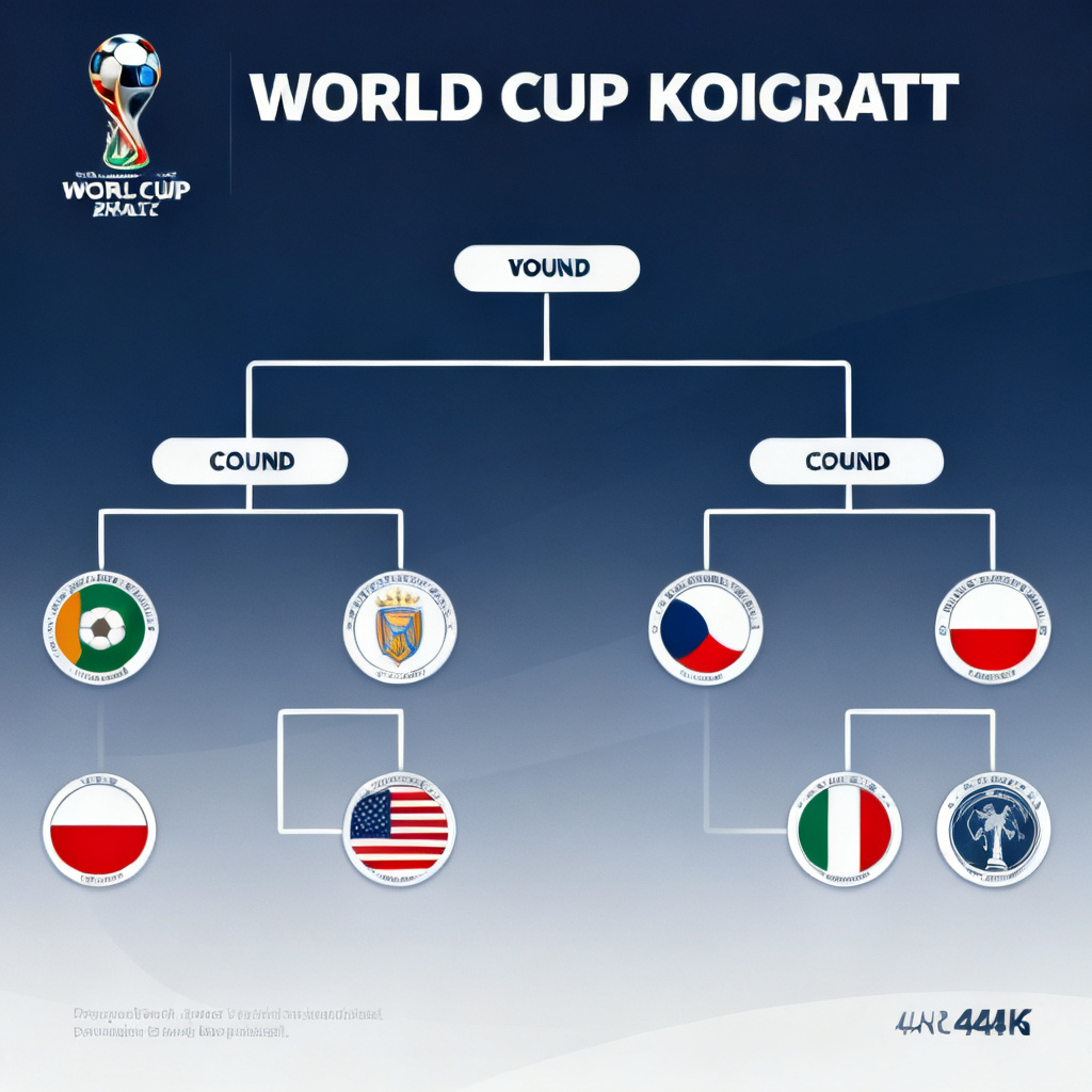 AI World Cup knockout bracket graphic