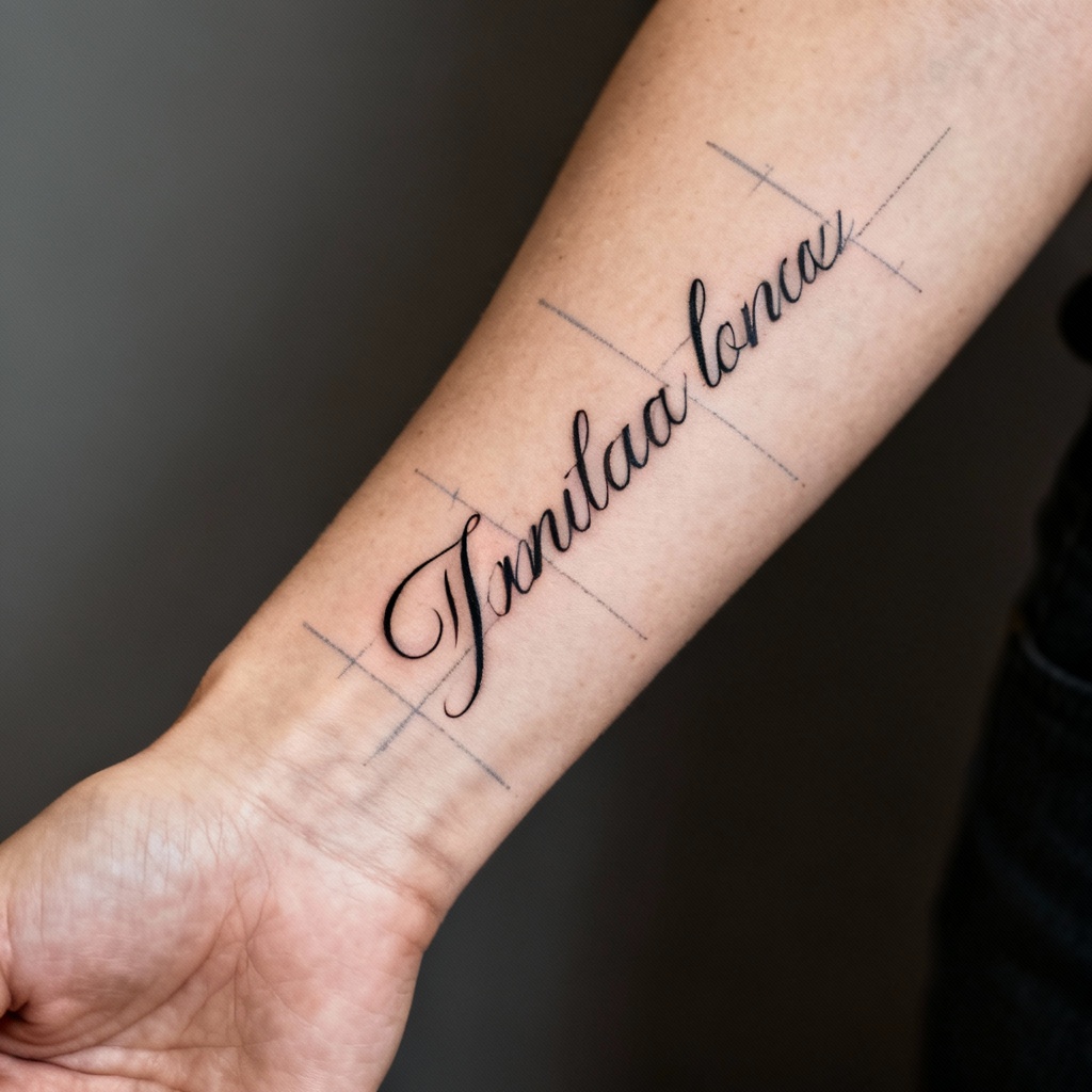 AI Minimalist Script Wrist Tattoo