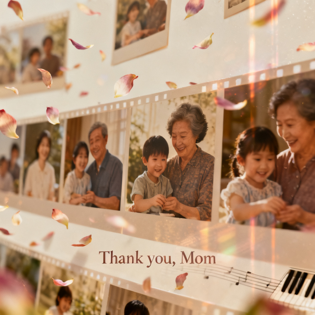 AI animated Mother's Day photo slideshow ecard