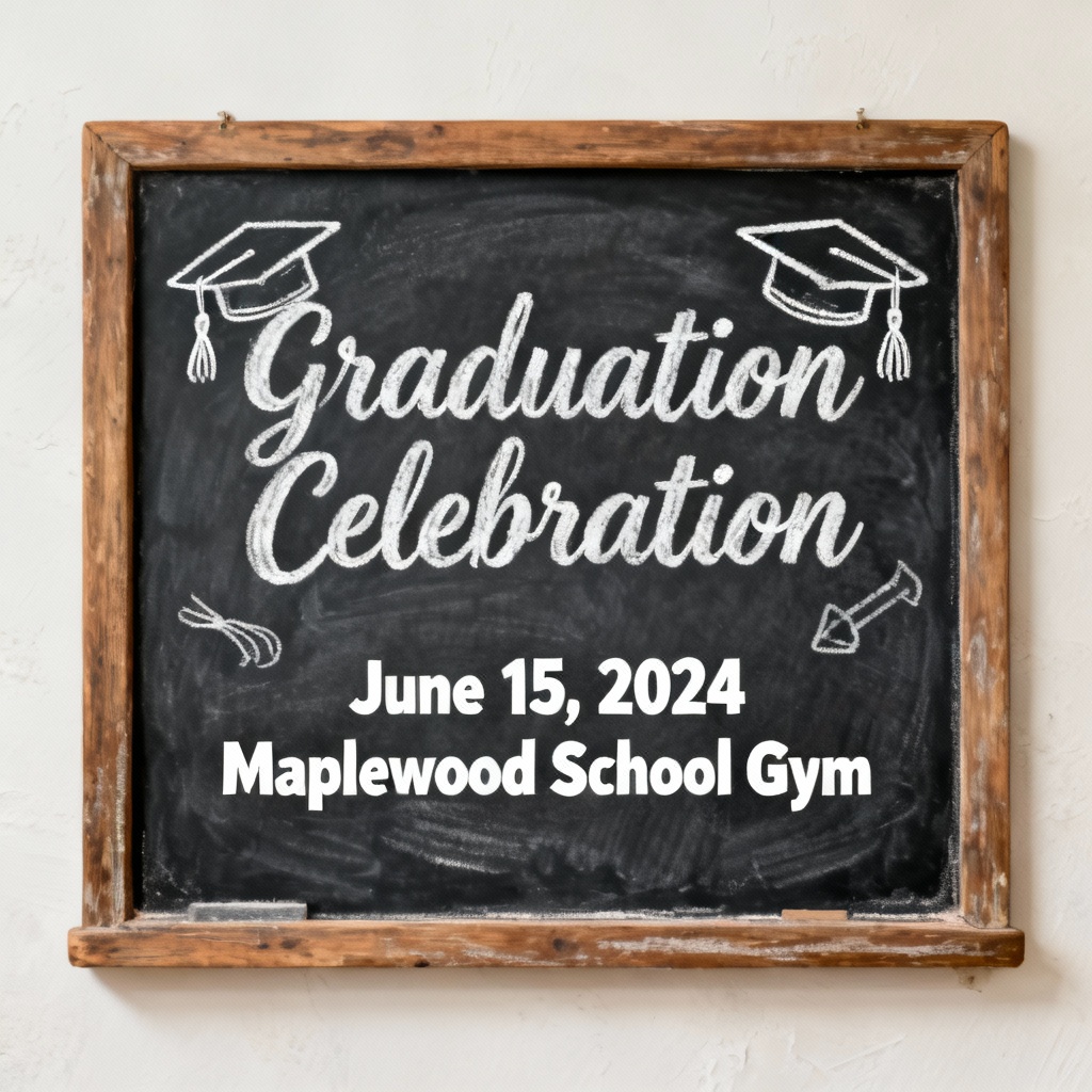 AI Retro Chalkboard Graduation Invitation