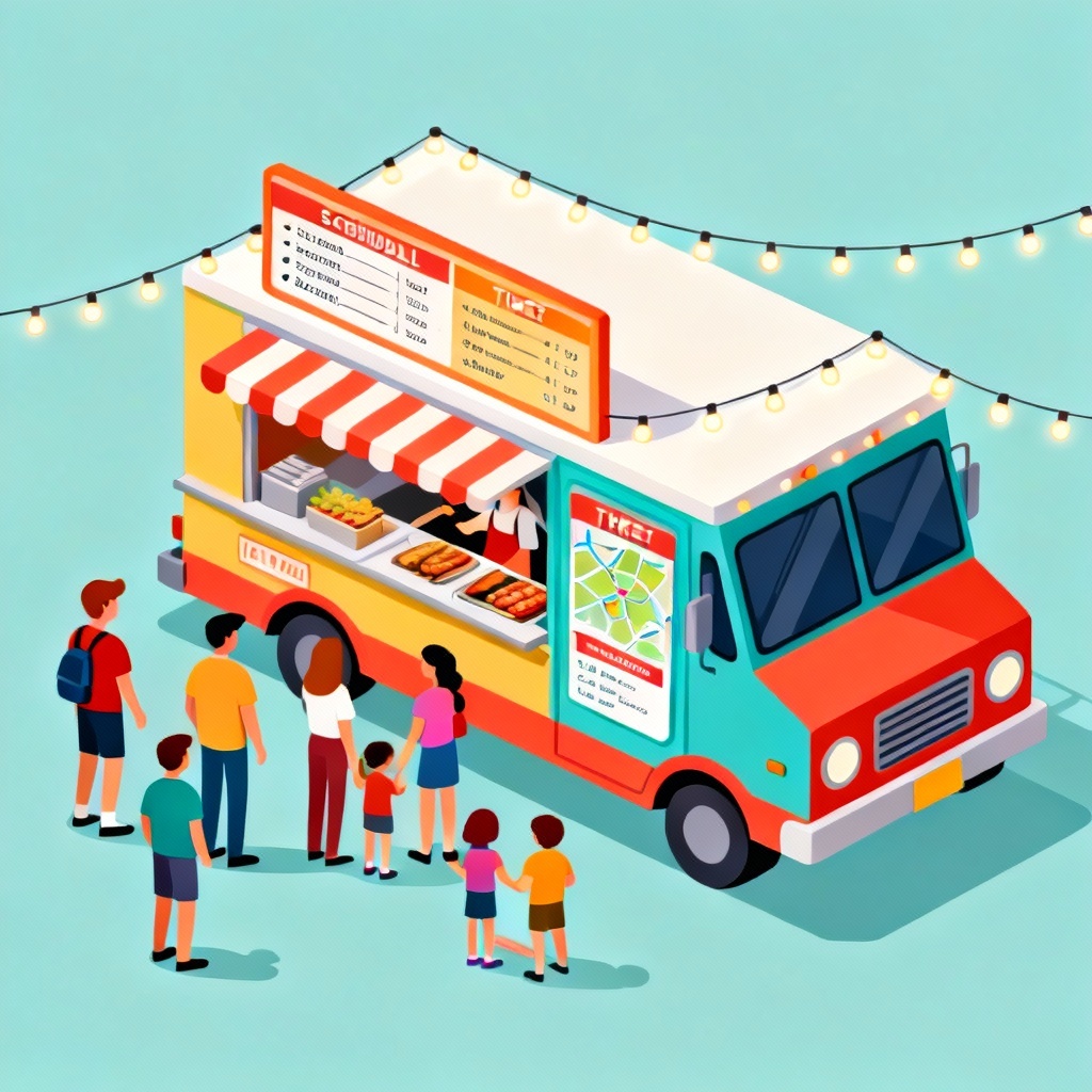AI Food Truck Festival Illustration