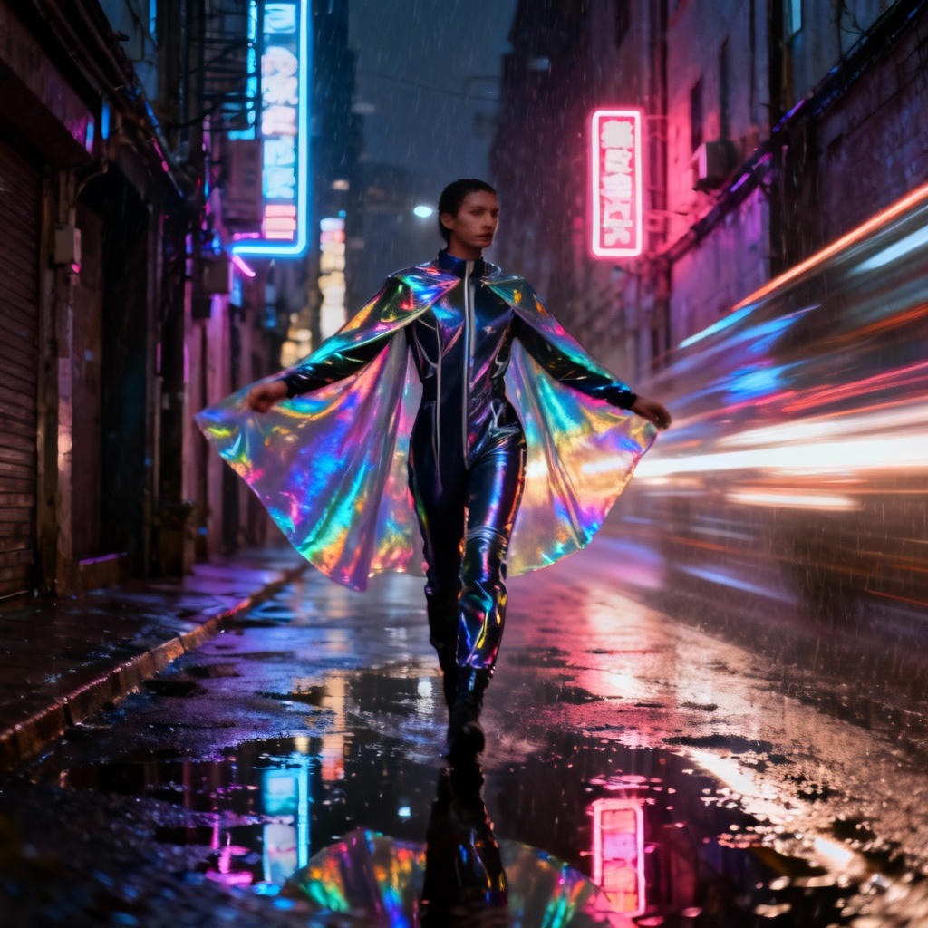 AI Sci Fi Holographic Cape Sleeves