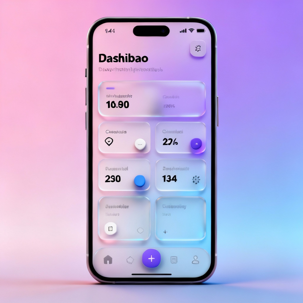 AI modern glassmorphism app UI dashboard