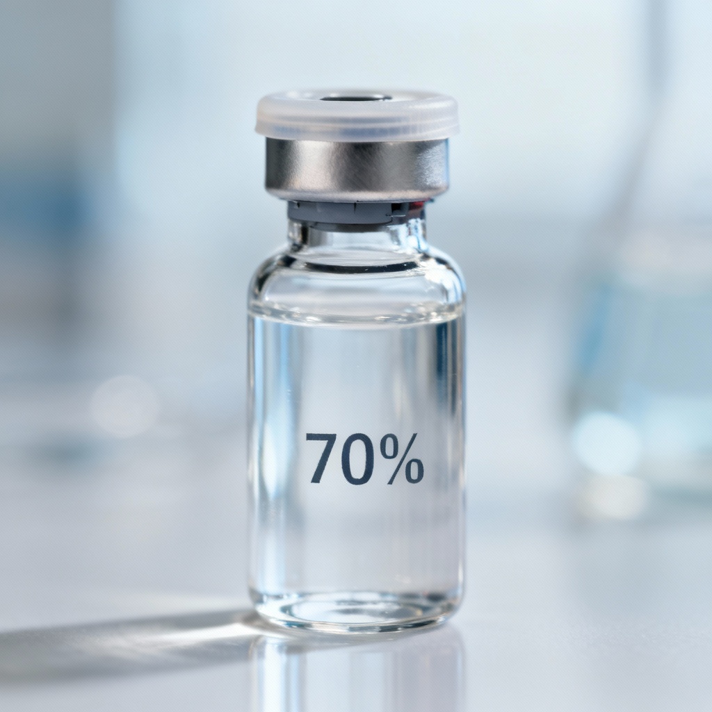 AI sterile pharmaceutical vial with rubber stopper