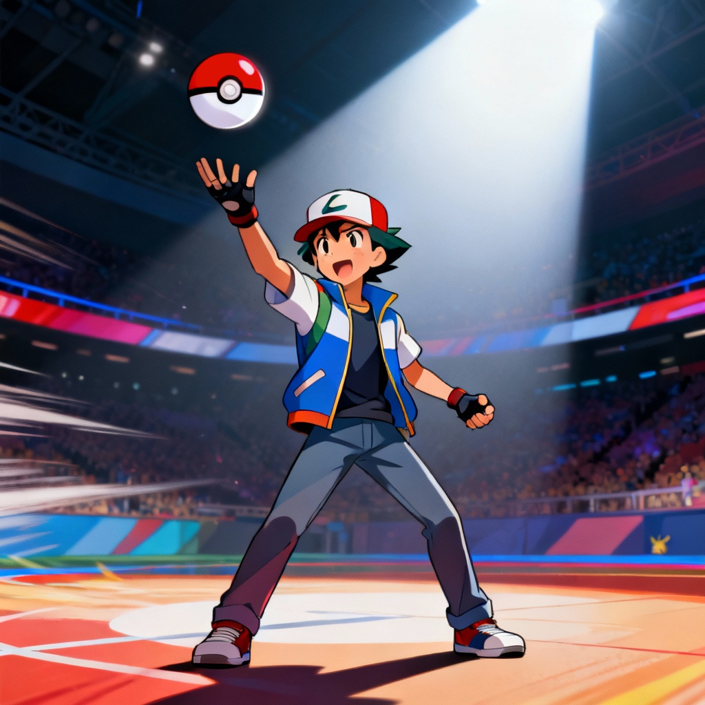 AI Pokemon Trainer in Stadium Spotlight