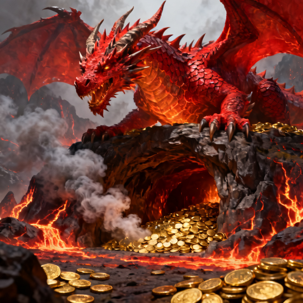 AI Fire Dragon Guardian fantasy artwork