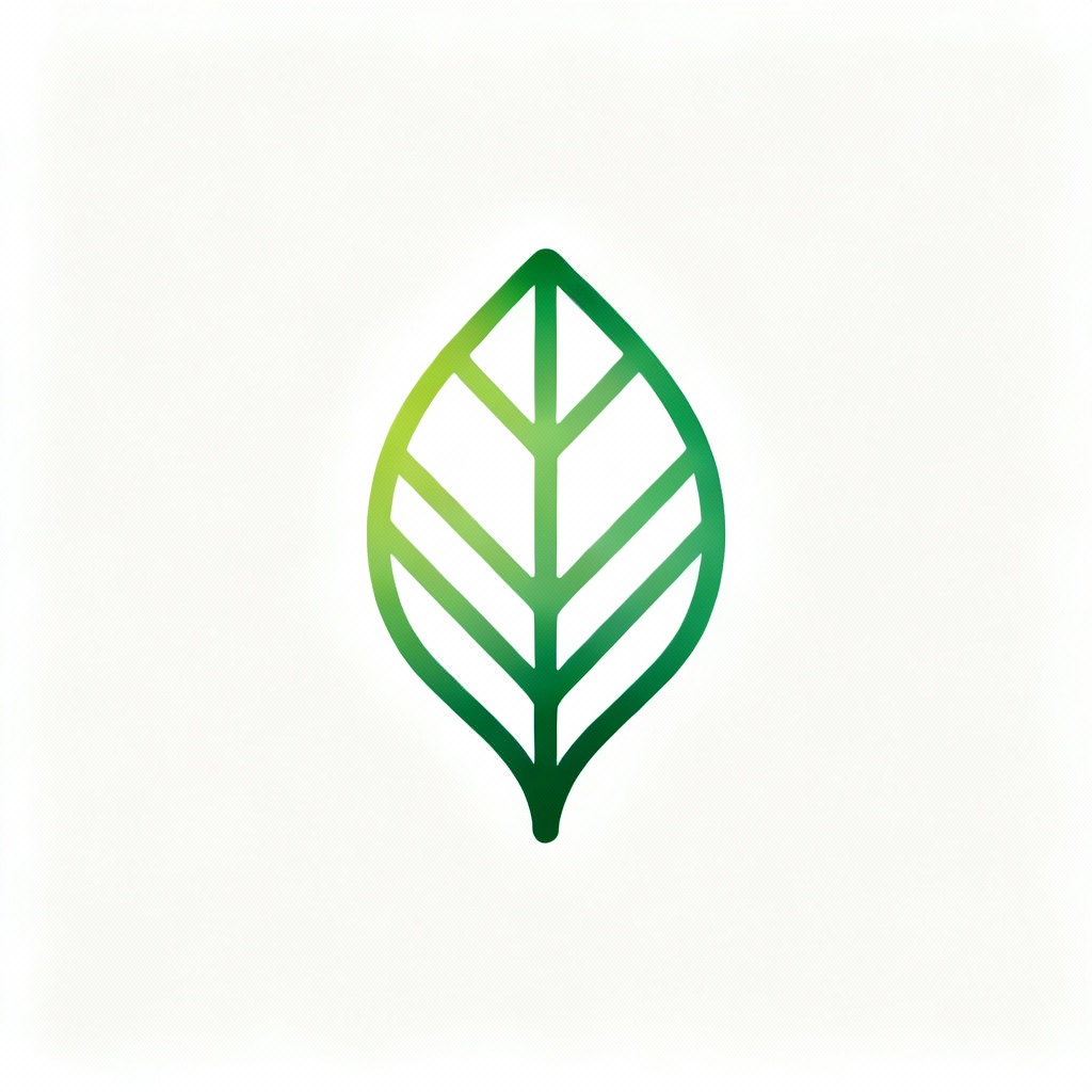 AI minimalist green leaf logo icon