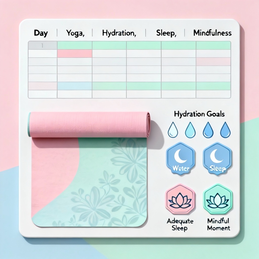 2026 wellness vision board with habit tracker and mindfulness