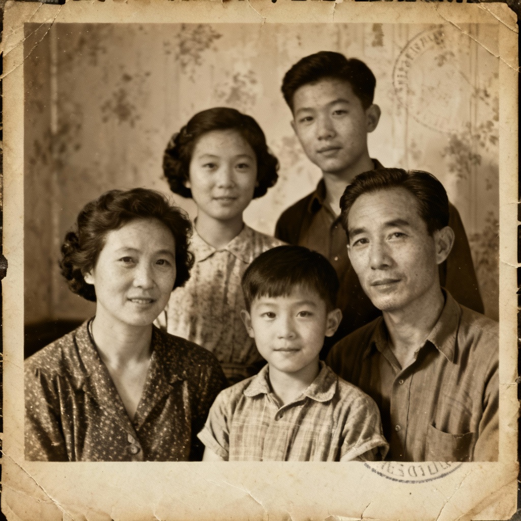 AI watermark remover restores vintage scanned photo