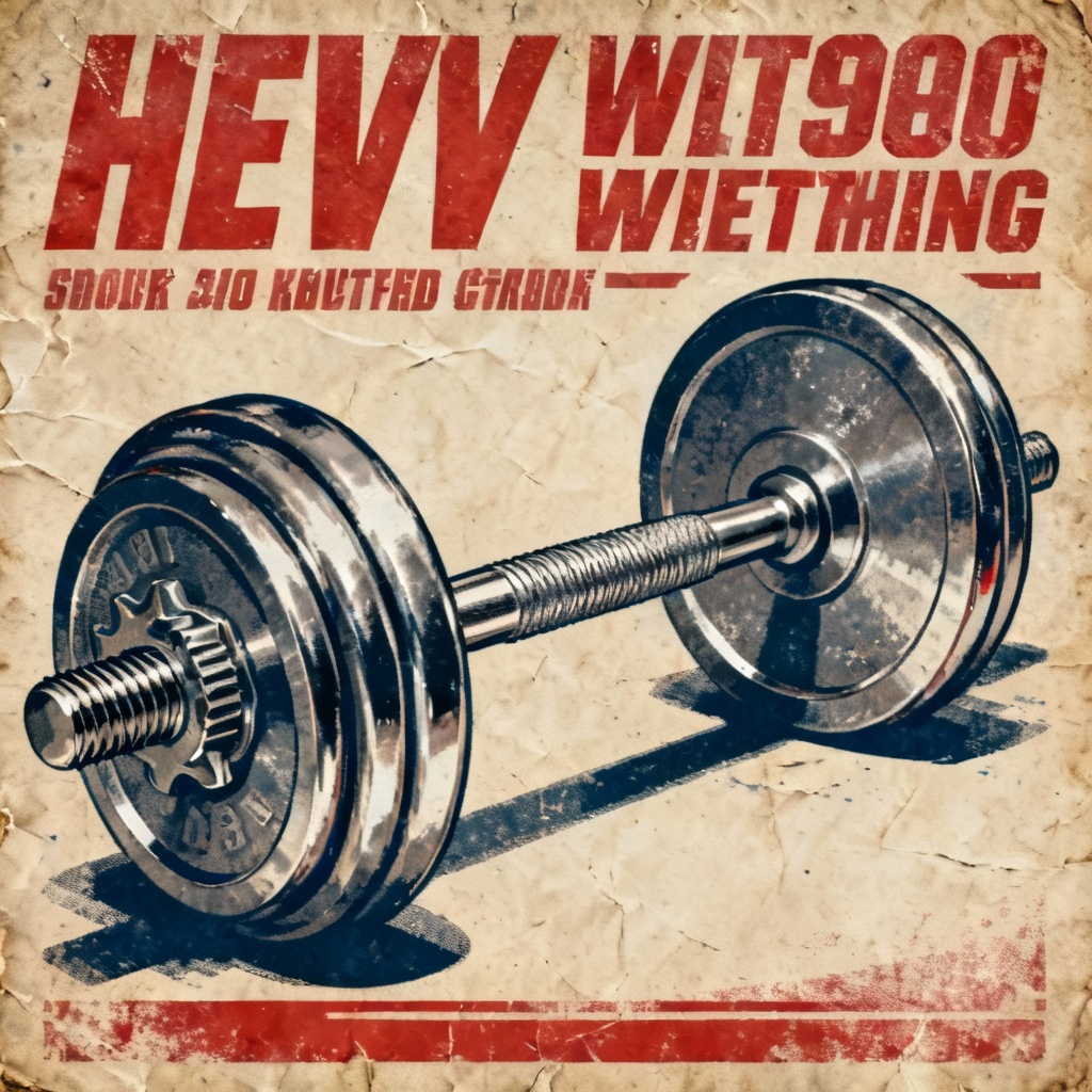 AI vintage powerlifting barbell poster design