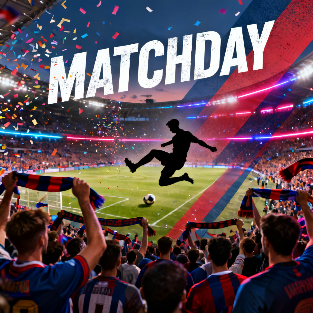 AI FIFA fan poster with stadium lights and bicycle kick silhouette