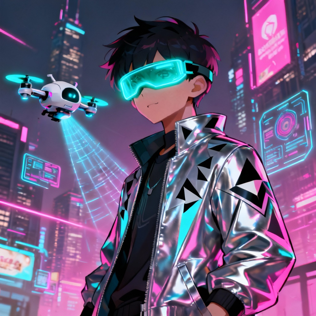 AI cyberpunk Pokemon-style trainer avatar with neon lights