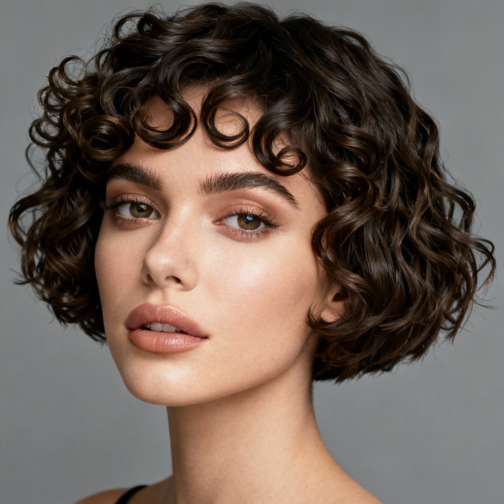 AI Short Curly Bob Hairstyle
