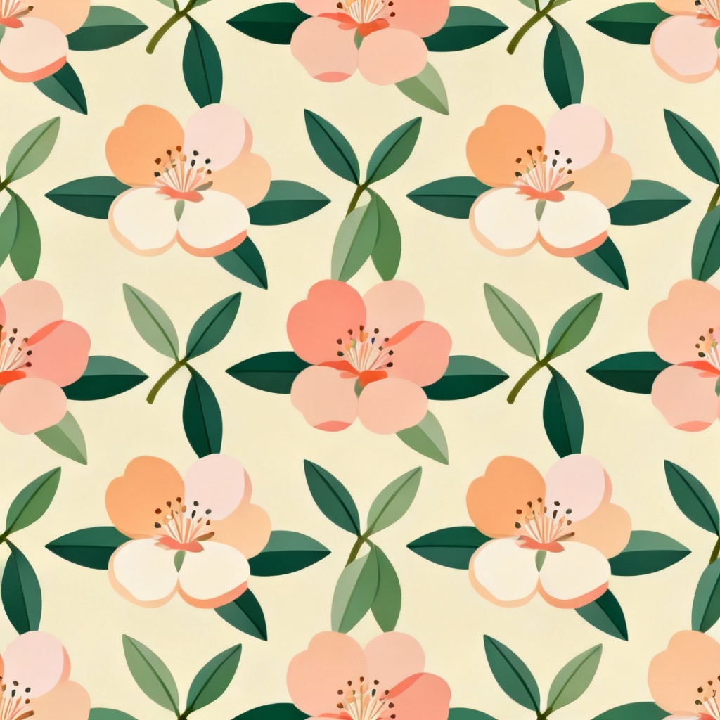 Vector seamless pattern of peach blossoms