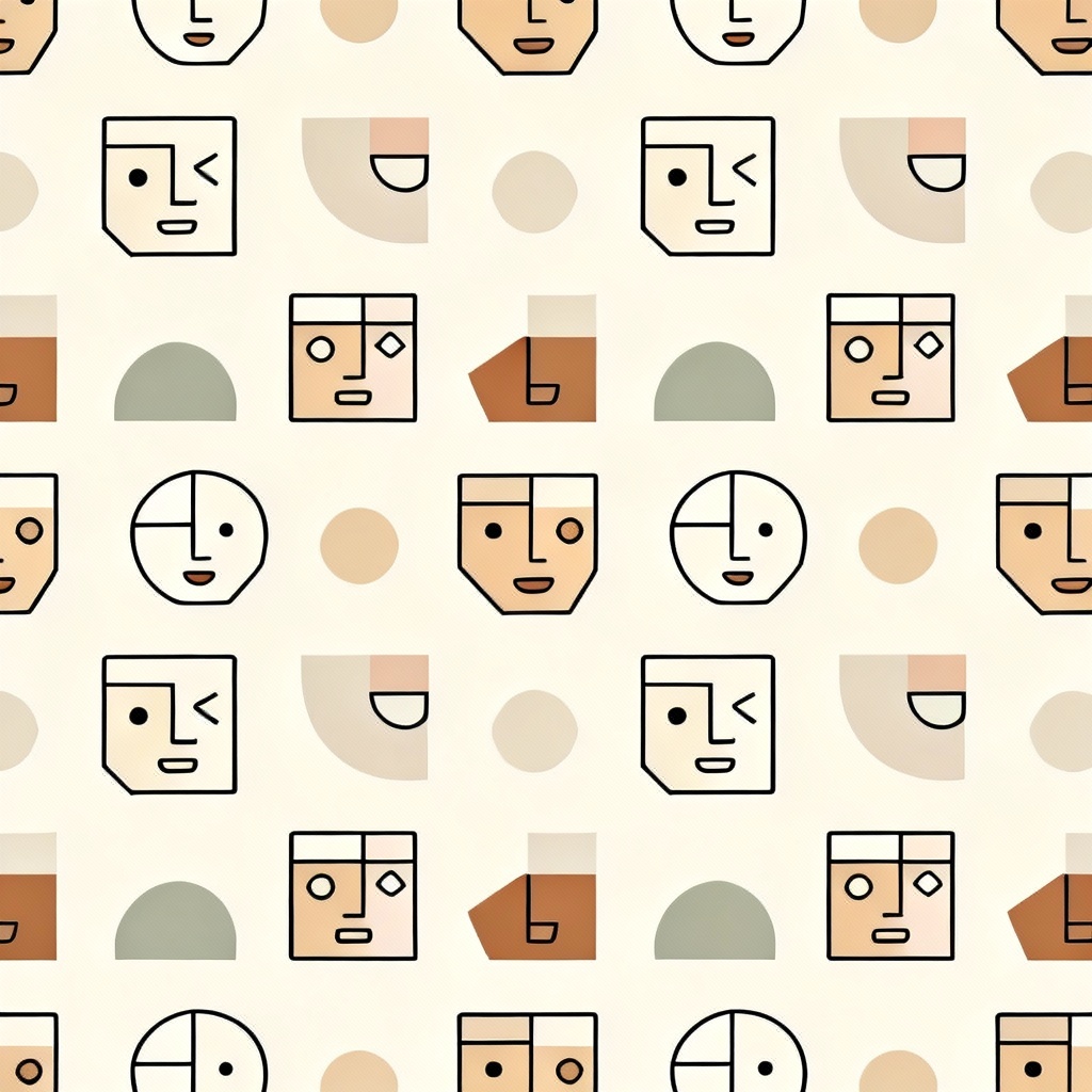 AI minimal geometric faces pattern
