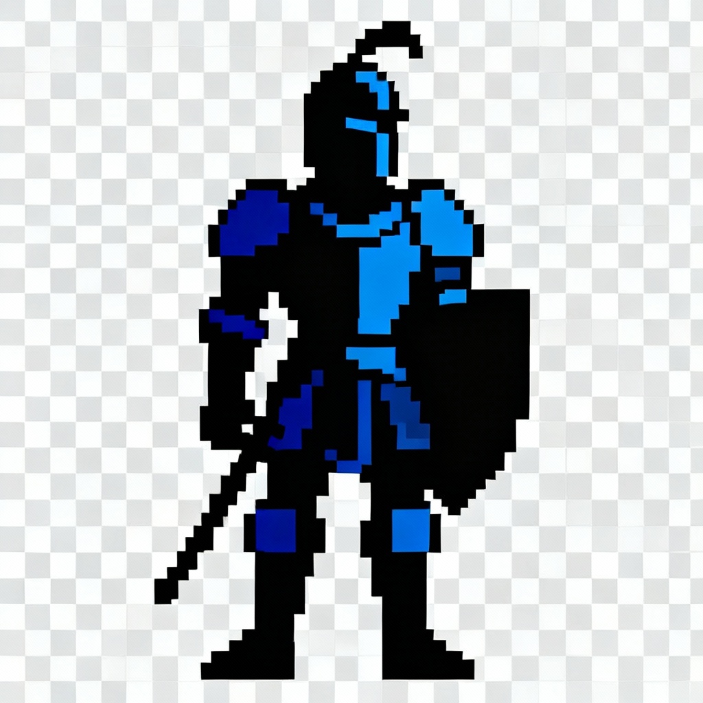 AI pixel art knight sprite sheet idle pose
