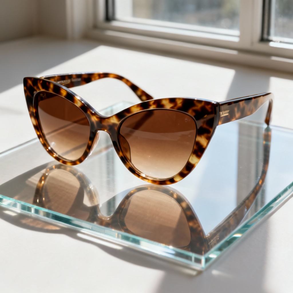 AI acrylic tortoiseshell cat-eye sunglasses