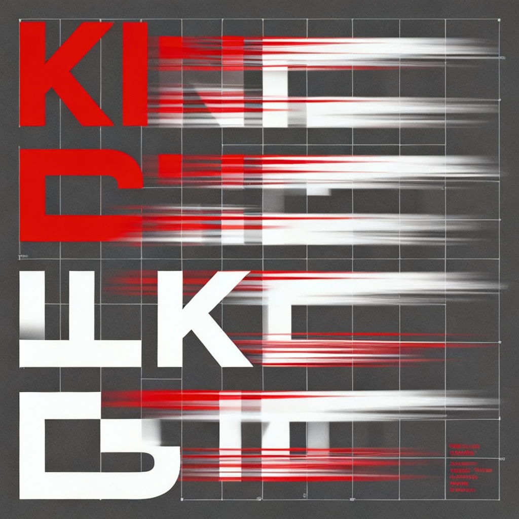 AI kinetic typography poster with motion blur and modular grid
