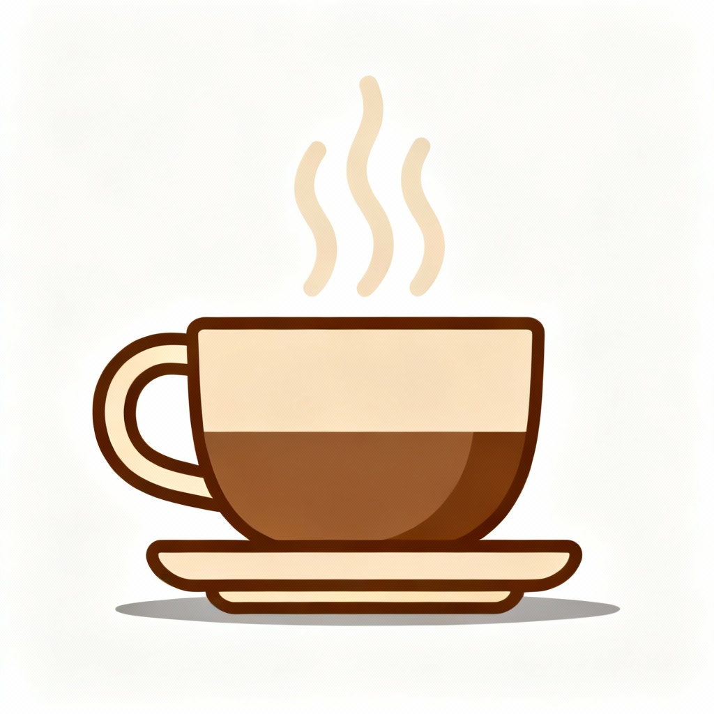 AI Minimal Outline Coffee Cup Emoji