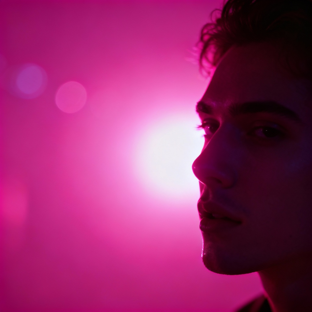 Hot pink neon glow backdrop with gradients