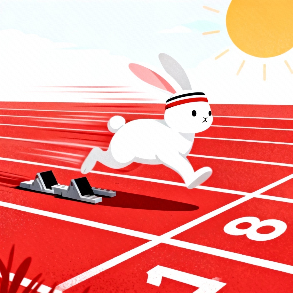 AI bunny track sprinter pet mascot