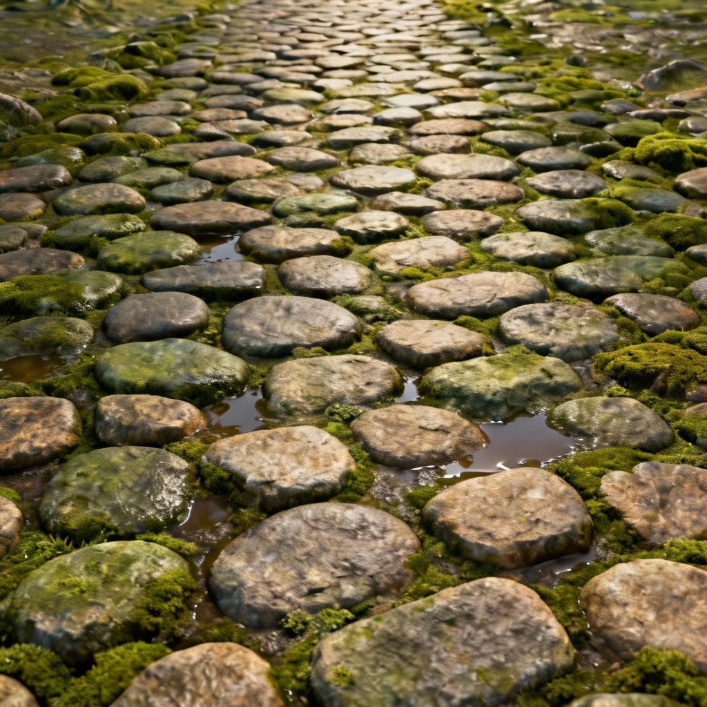 AI mossy cobblestone seamless path