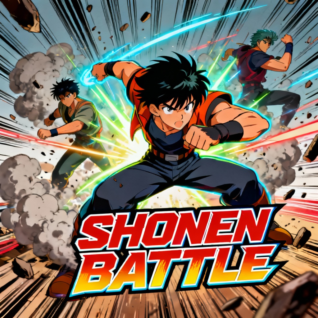 AI anime action movie poster