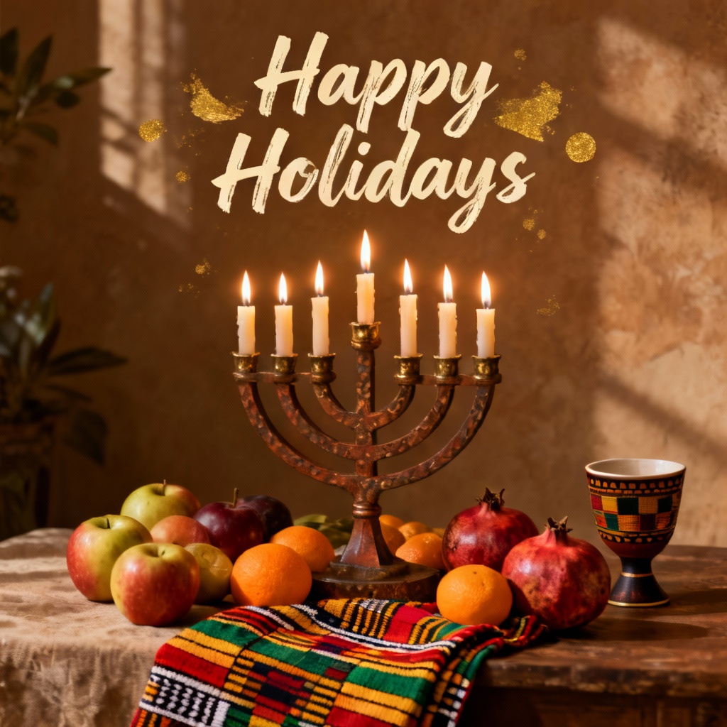 Kwanzaa celebration happy holidays poster