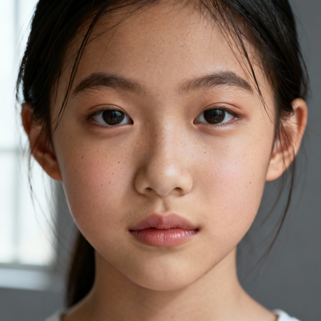 Realistic AI girl studio headshot