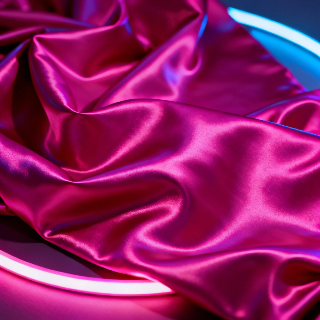 Neon magenta satin with dramatic highlights