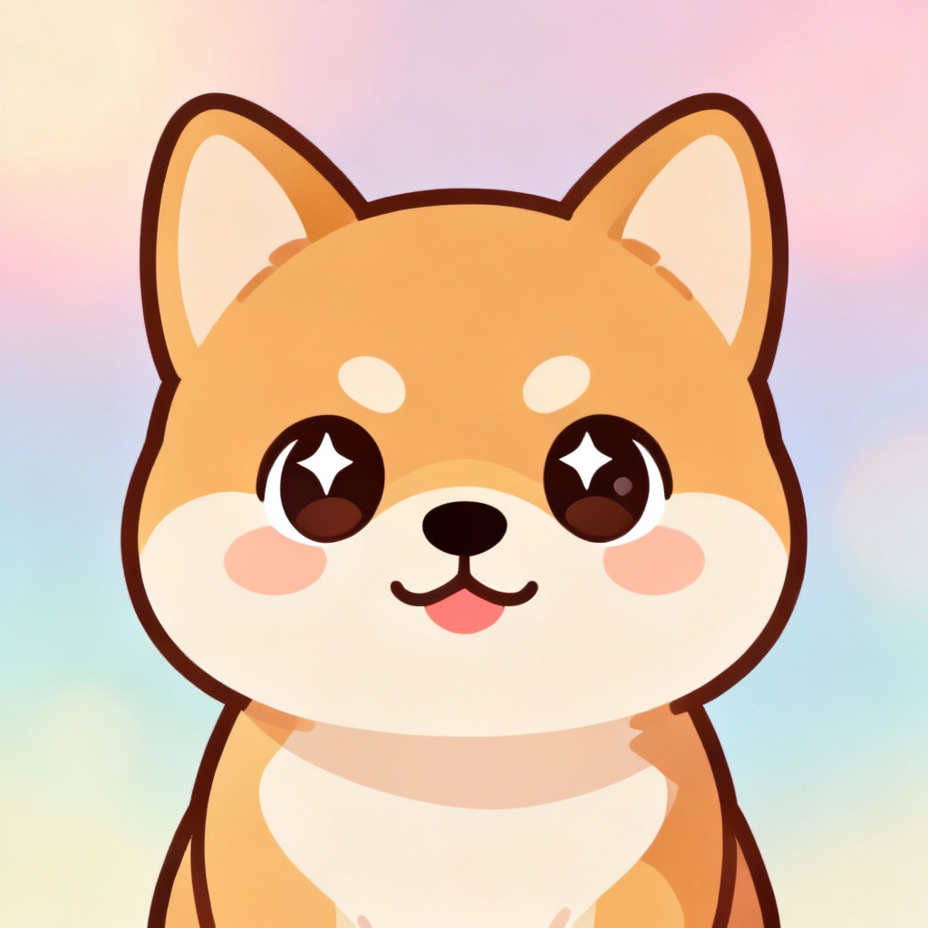 Kawaii shiba inu puppy avatar with pastel background