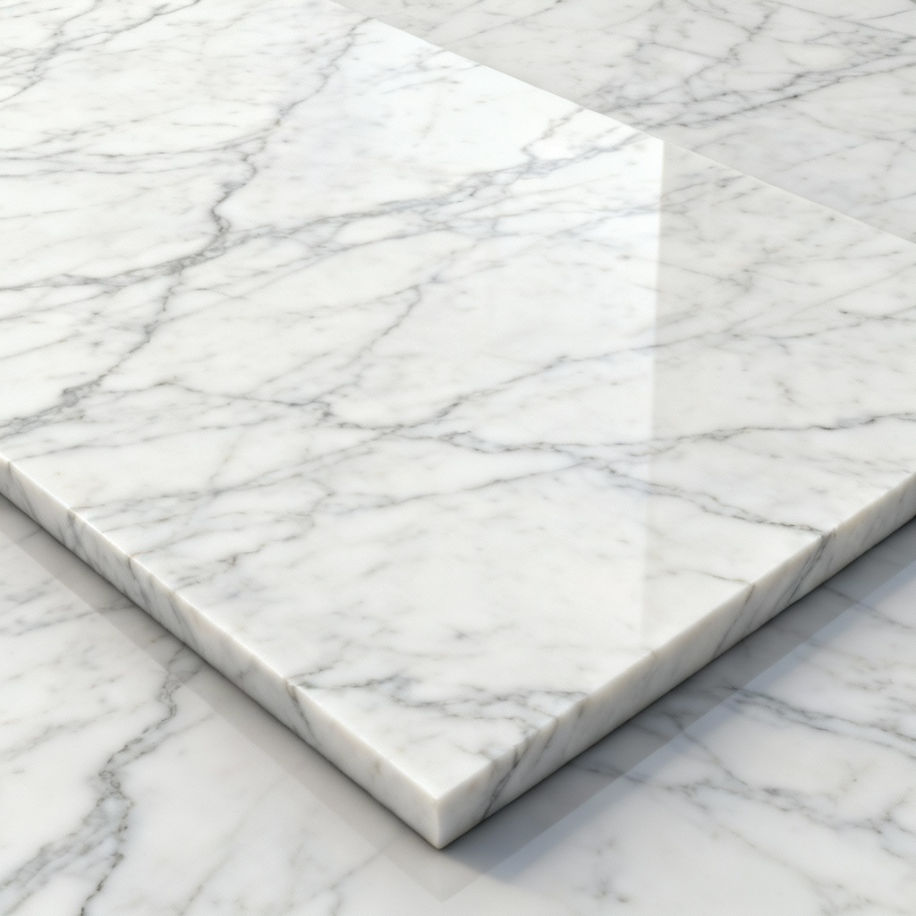 AI white marble wallpaper with fine gray veins