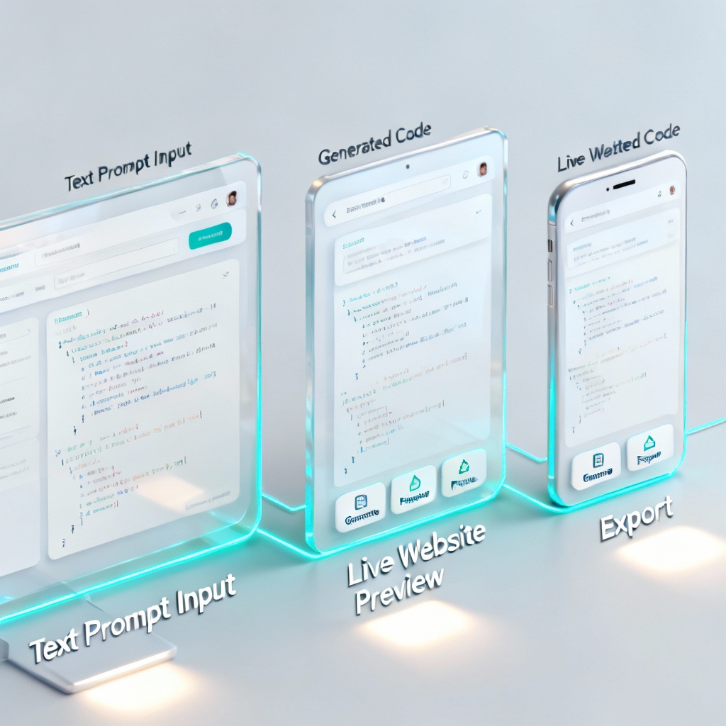 AI static generator building a responsive website layout with live preview