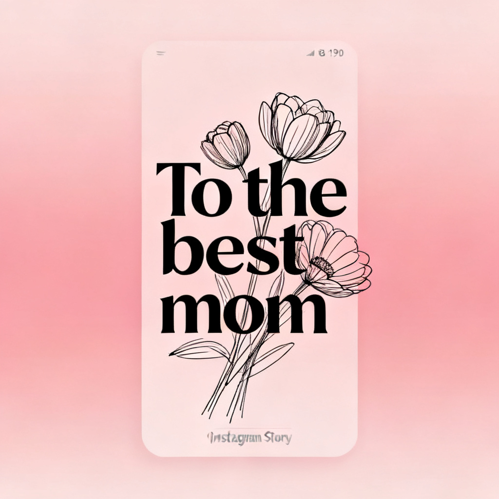 AI minimal kinetic typography Mother's Day story card