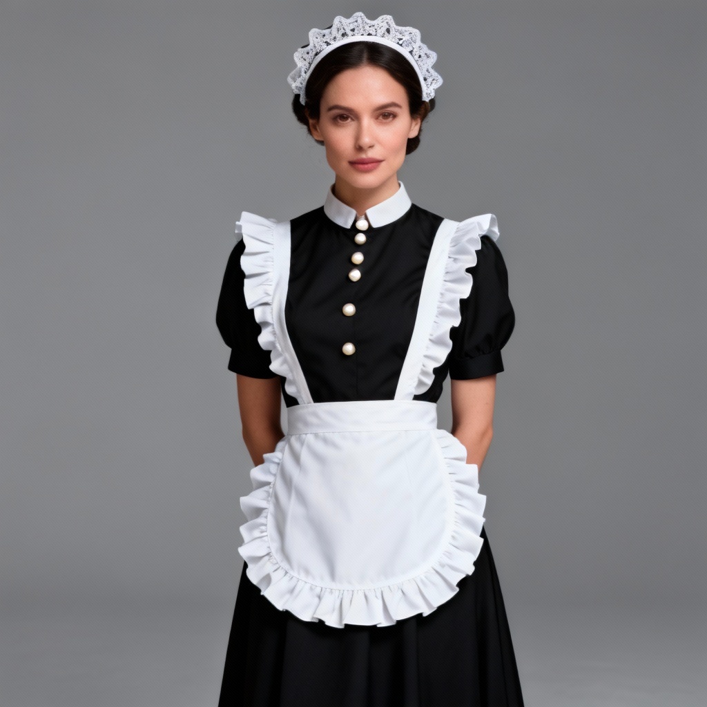 black dress shirt funeral Pleated Lace Maid Dress  Belchic